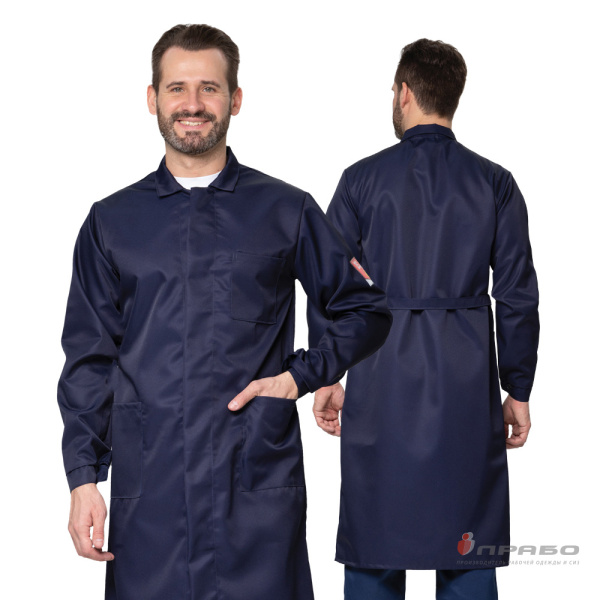 Халат кислотощелочестойкий (КЩС) мужской синий