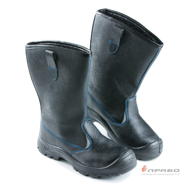 Сапоги кожаные "Олимп-16" с подошвой ПУ и МП чёрные