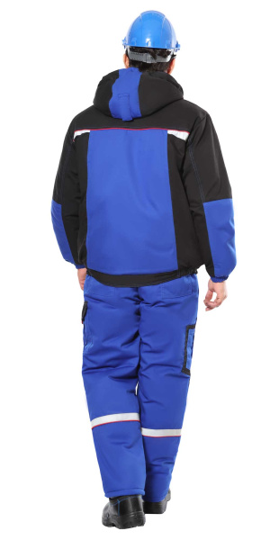 Костюм СИРИУС-СТАН зимний: куртка, п/к васильковый с черным и красным