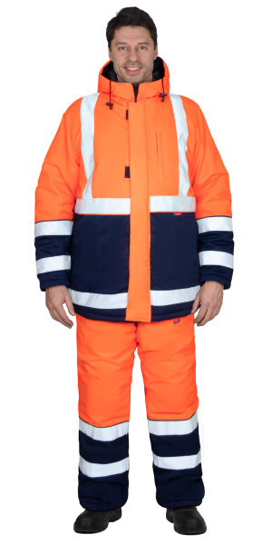 Костюм СИРИУС-МАГИСТРАЛЬ-3-РОСС куртка, п/к, синий с оранжевым и СОП