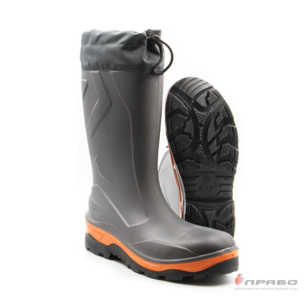 Сапоги "Патриот" с подошвой ПУ/нитрил, КП и КС тёмно-серый/светло-серый