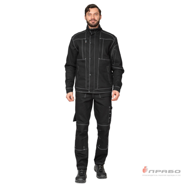Костюм мужской "Викинг 2021" чёрный (куртка и брюки)