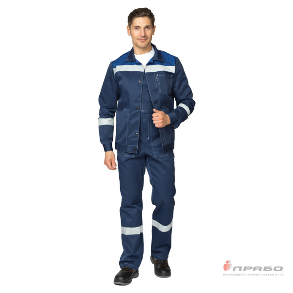 Костюм мужской "Пантеон 2 СОП" синий/василёк (куртка и полукомбинезон)