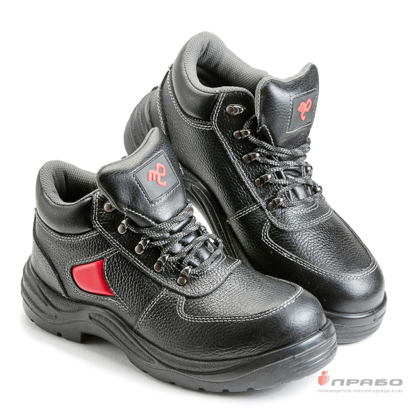 Ботинки кожаные "Викинг-Нитро-22Р" с подошвой ПУ/нитрил и МП чёрные