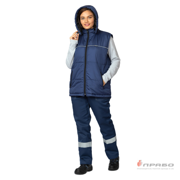 Жилет универсальный утеплённый "Кама" тёмно-синий