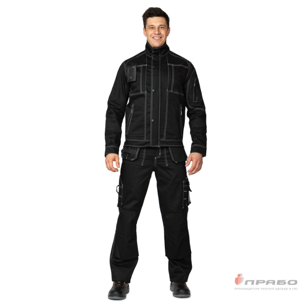 Костюм мужской "Викинг 2020" чёрный (куртка и брюки)