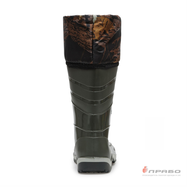 Сапоги женские ПВХ арт. 246 тёмно-зелёные (33 см с надставкой)