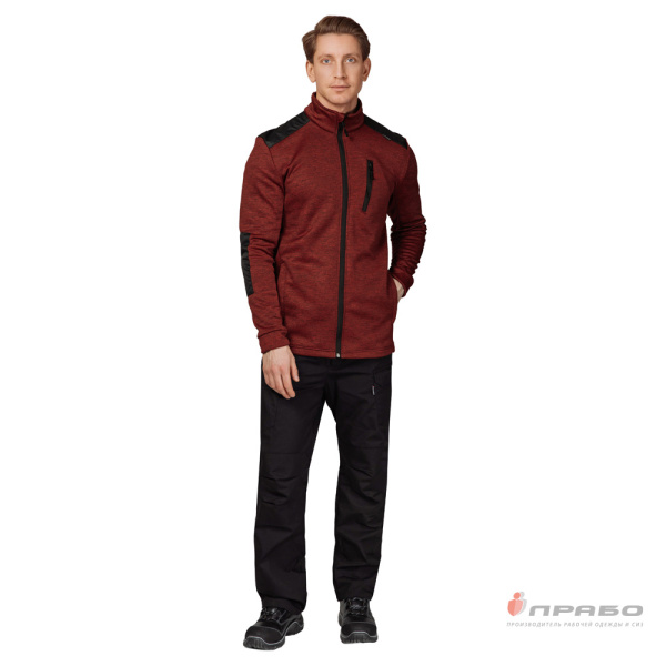 Куртка "Валма" трикотажная красный меланж/чёрный