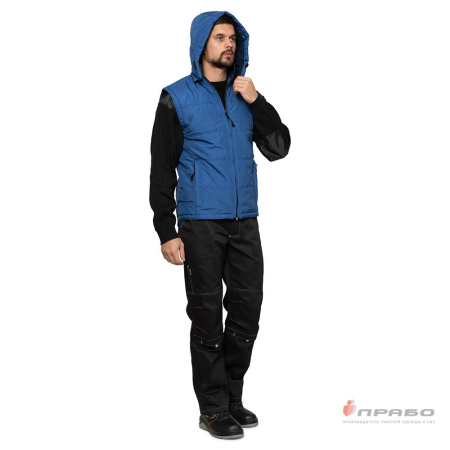Жилет мужской утеплённый "Амур" васильковый