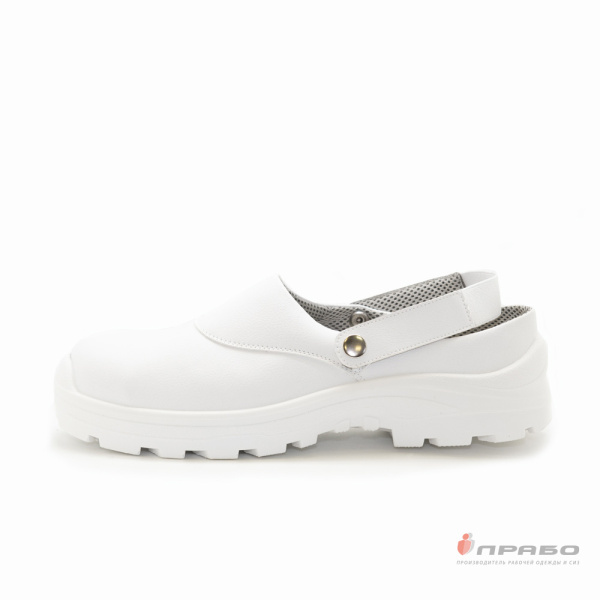 Полуботинки мужские с ремешком с подошвой ПУ и металлическим подноском белые