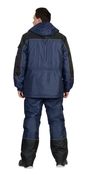 Костюм СИРИУС-ФОТОН куртка, брюки тёмно-синий с черным и СОП (подкладка флис)