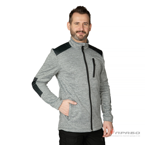 Куртка "Валма" трикотажная серый меланж/чёрный