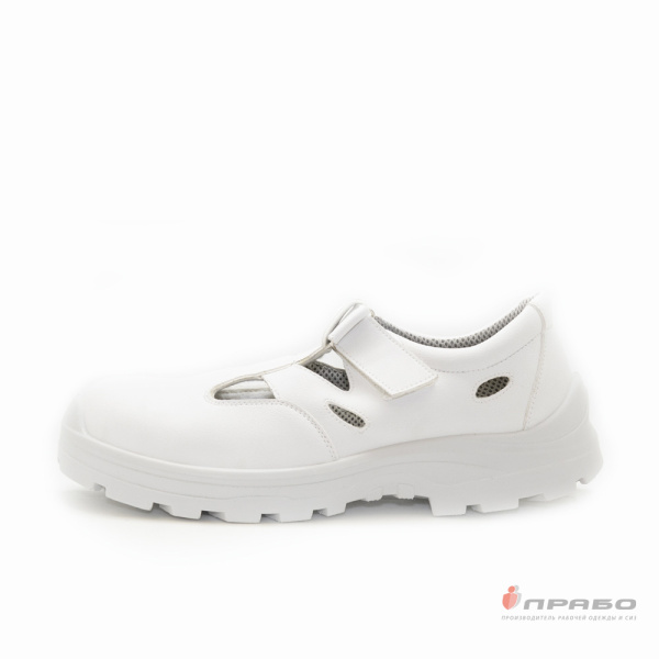 Полуботинки мужские с подошвой ПУ, МП и перфорацией белые