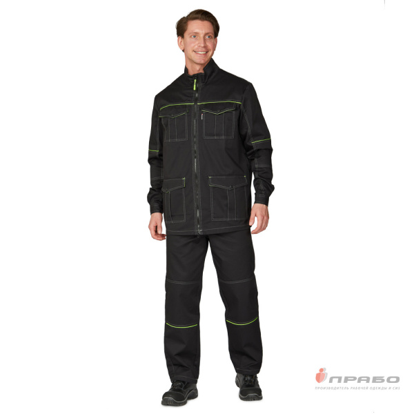 Куртка мужская "Эко-Босс" чёрная/лимонная