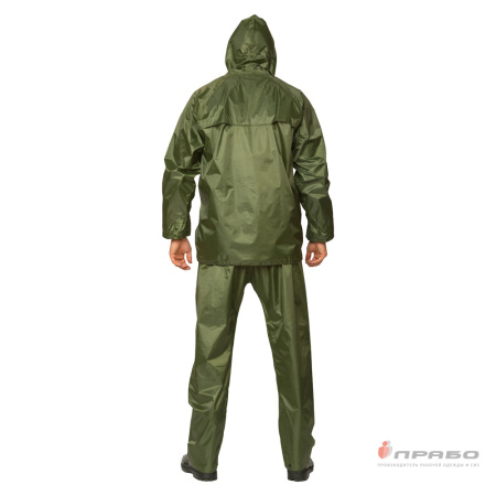 Костюм влагозащитный нейлоновый с ПВХ-покрытием зелёный (куртка и брюки)