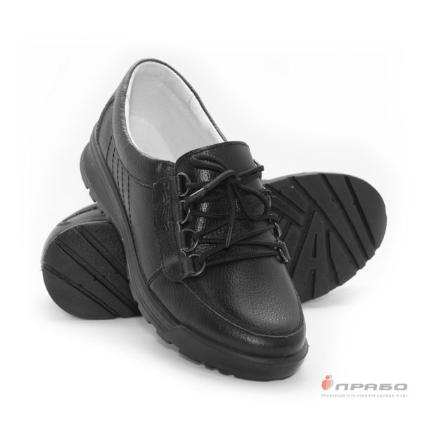 Полуботинки женские на подошве ПУ со шнурками чёрные