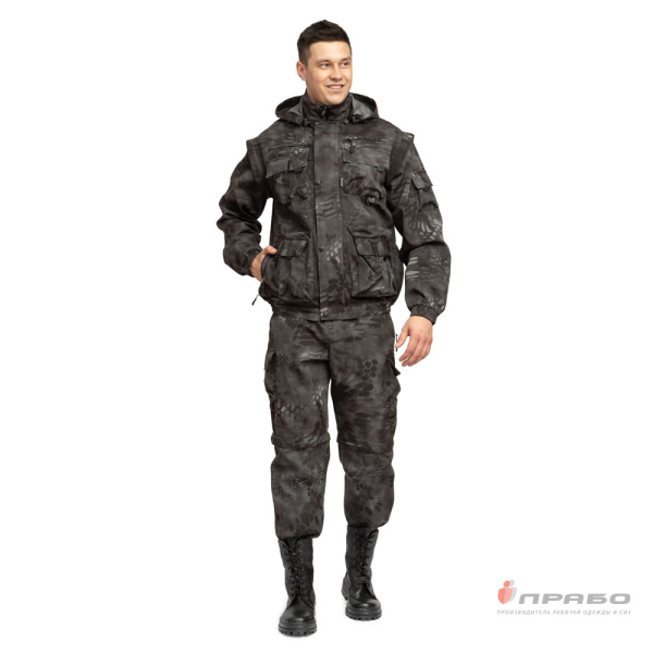 Костюм мужской "Раптор" рип-стоп КМФ питон ночь (куртка и брюки)