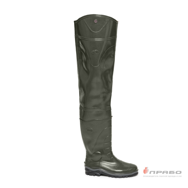 Сапоги рыбацкие с надставкой ПВХ арт. 162 тёмно-зелёные (90 см)