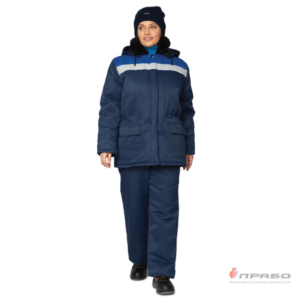 Костюм женский утеплённый "Стандарт СОП" синий/василёк (куртка и брюки)
