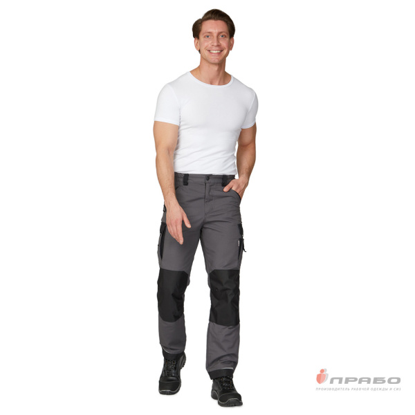 Брюки мужские "Сюрвейер" тёмно-серый/чёрный