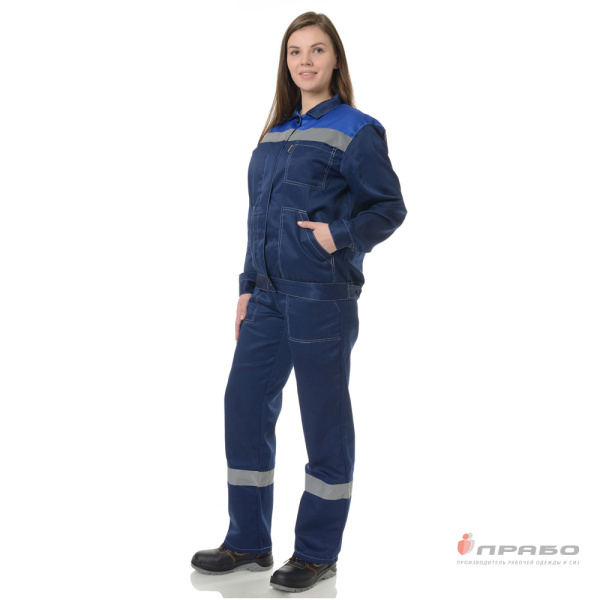 Костюм женский "Пантеон 2" синий/василёк (куртка и полукомбинезон)