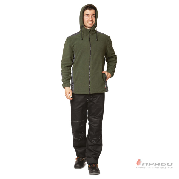 Куртка "Кеми" флисовая с капюшоном хаки