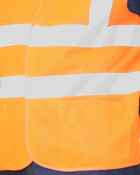 Жилет сигнальный SIRIUS кл.2, 4 СОП (трик.120 гр/м2, карманы) оранжевый (ЧЗ)