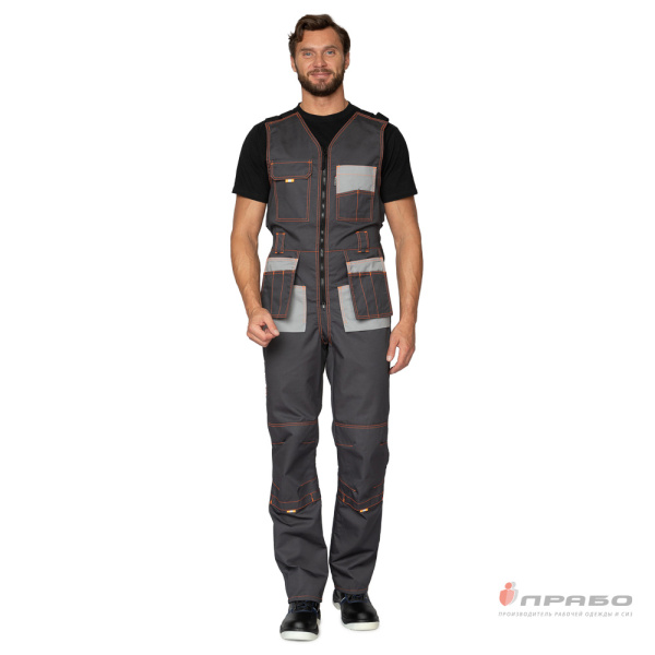 Полукомбинезон мужской "Бренд" серый/серый