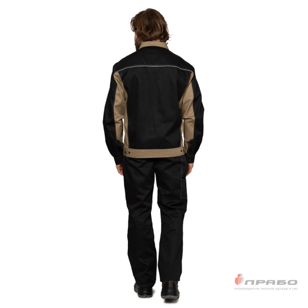 Куртка мужская "Бренд" чёрно-бежевая