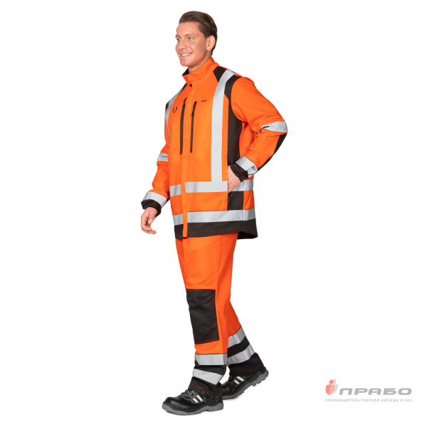 Куртка мужская летняя "Спектр 2М-35" оранжевый/чёрный