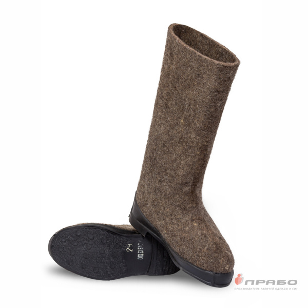 Валенки на резиновой подошве серые