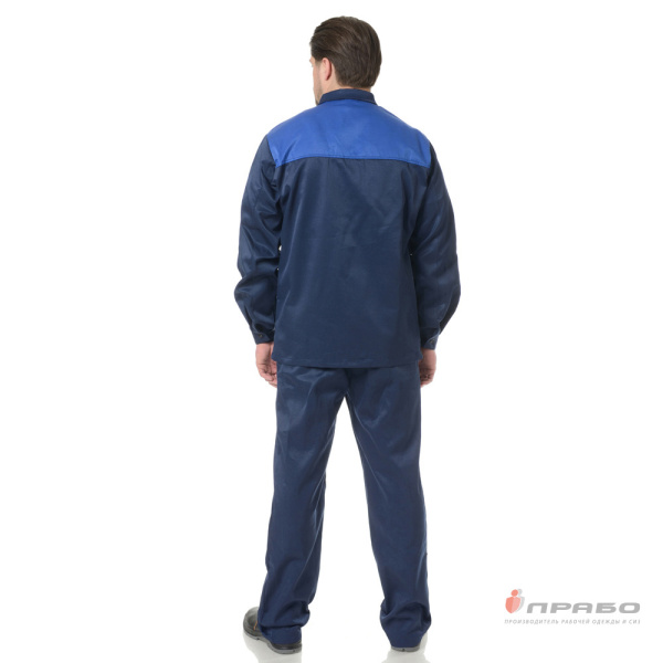 Костюм мужской "Стандарт 2" синий/василёк (куртка и полукомбинезон)