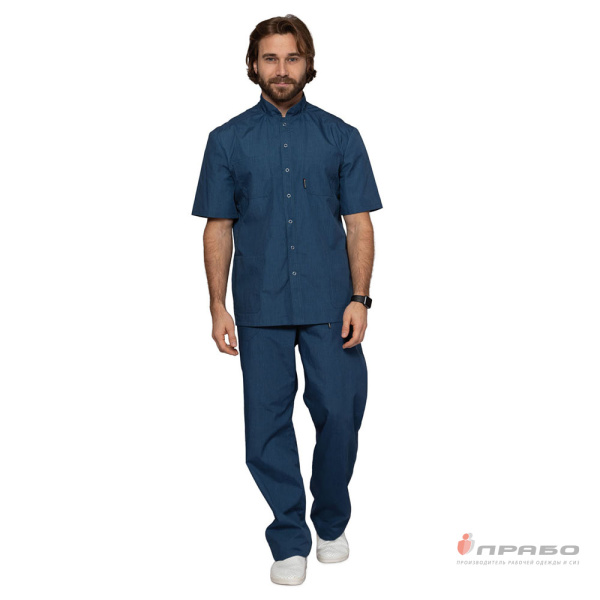 Куртка медицинская мужская "Медик" джинс