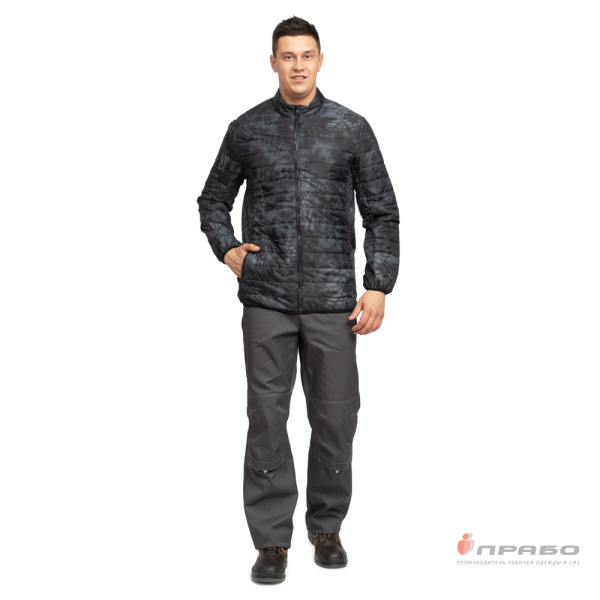 Куртка мужская демисезонная "Бомбер" КМФ питон ночь