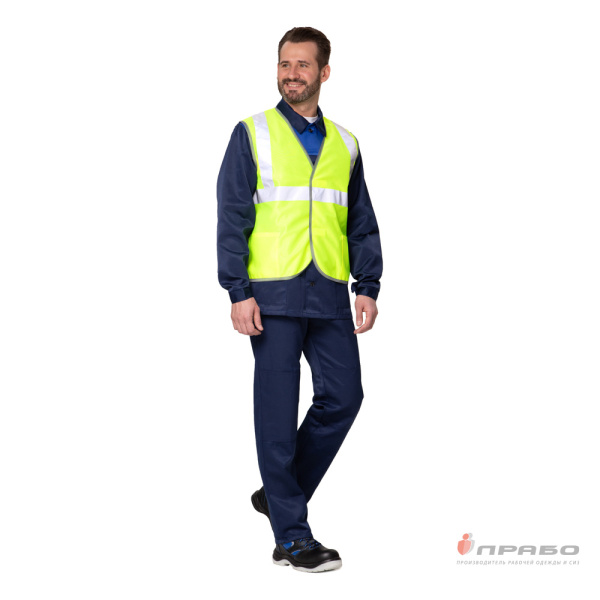 Жилет сигнальный "Спектр Лайт 2" лимонный с застёжкой на ленте велькро