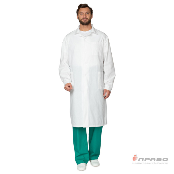 Халат медицинский мужской "Эконом" белый
