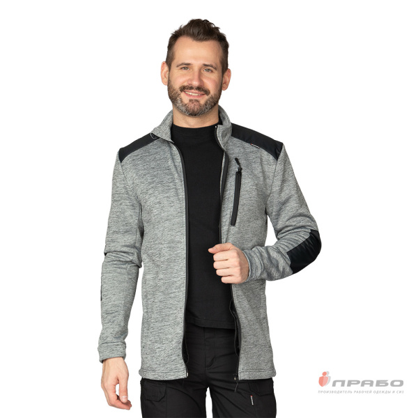 Куртка "Валма" трикотажная серый меланж/чёрный