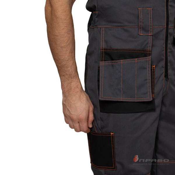 Полукомбинезон мужской "Бренд" серый/чёрный