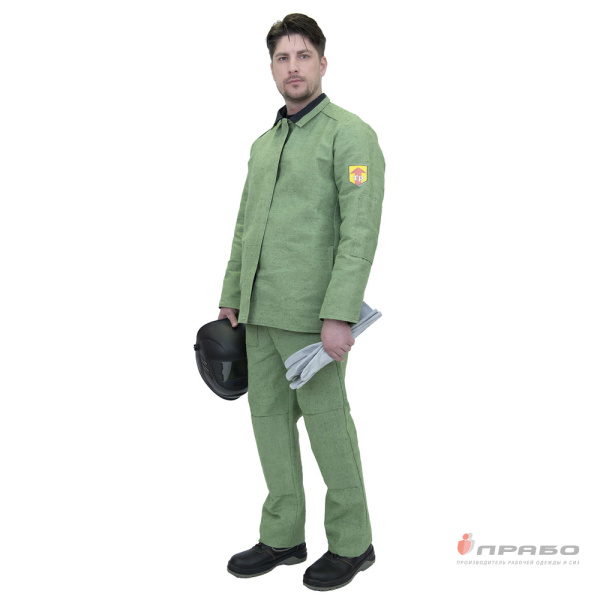 Костюм сварщика брезентовый хаки с усилительными элементами (куртка и брюки)