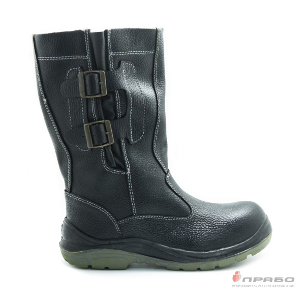 Сапоги кожаные "Викинг Нитро" с подошвой ПУ/нитрил и КП чёрные