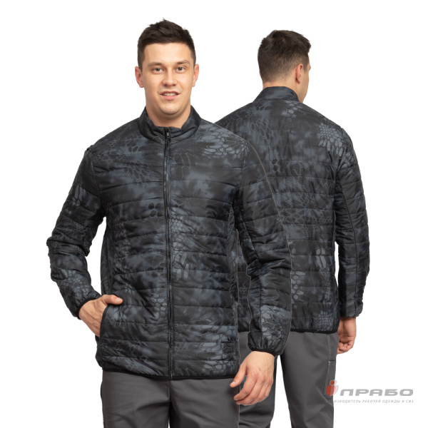 Куртка мужская демисезонная "Бомбер" КМФ питон ночь