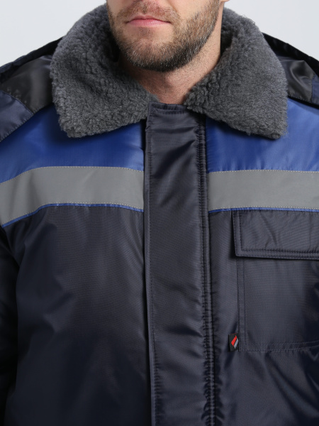 Куртка зимняя Бригада NEW (тк.Оксфорд), т.синий/васильковый