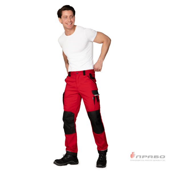 Брюки мужские "Сюрвейер" красный/чёрный
