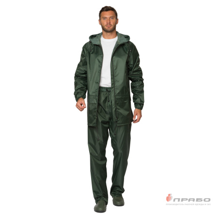 Костюм влагозащитный "Тайфун" зелёный с ПВХ-покрытием (куртка и брюки)