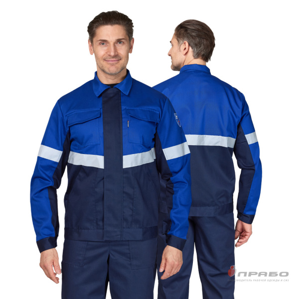 Костюм антистатический мужской "Вираж-Антистат М" тёмно-синий/василёк (куртка и брюки)