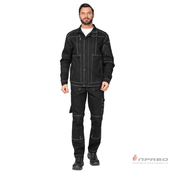 Костюм мужской "Викинг 2021" чёрный (куртка и брюки)