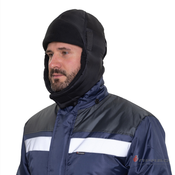 Шапка-ушанка на флисе чёрная