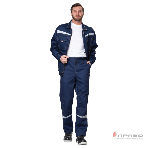 Костюм мужской "Профессионал 1" синий/бежевый (куртка и брюки)
