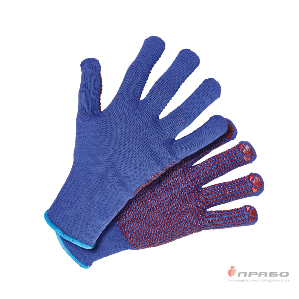 Перчатки из смесовой порезостойкой пряжи с ПВХ-покрытием "Точка" Ultima ULT725 (10 класс) синие