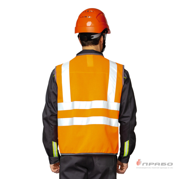 Жилет сигнальный "Спектр Лайт 3" оранжевый на липкой ленте